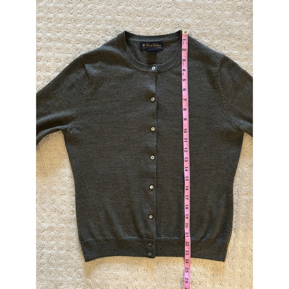 Brooks Brothers Womens Cardigan Sweater Green 100% Merino Wool Old Money Chic M - Picture 7 of 7